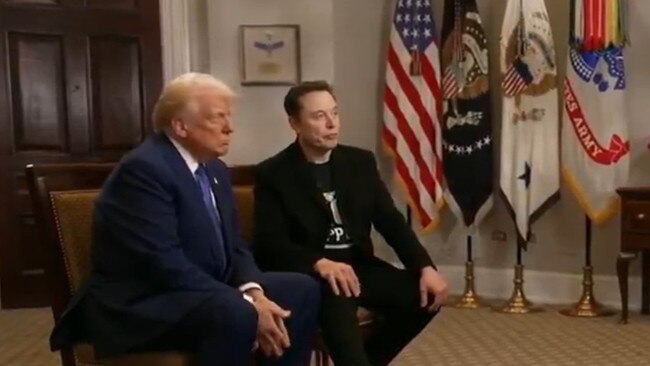 Musk and Trump during their joint Fox interview