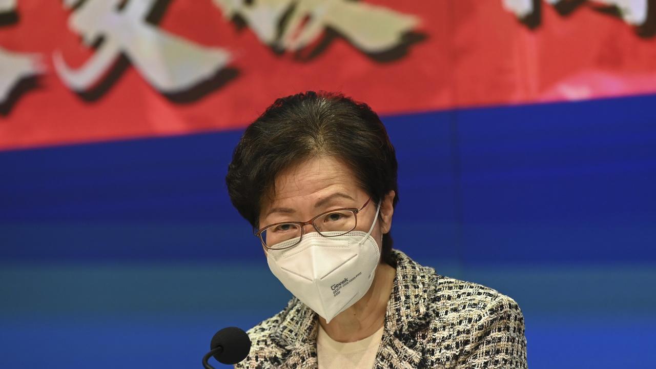 Hong Kong Chief Executive Carrie Lam speaks during a press conference. Picture: Peter Parks/Getty Images