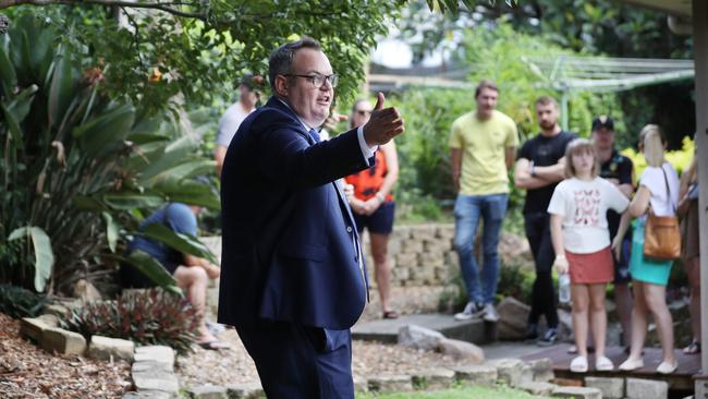 Auctioneer Sam Kelso will call auctions on Brisbane’s south side for Place Estate Agents on Saturday. Picture: Annette Dew