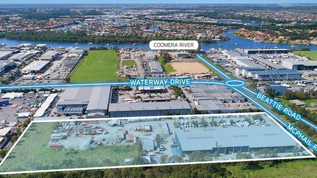 Maritimo has tripled its manufacturing base at Coomera with the purchase of a 3.1ha neighbouring site (in blue).