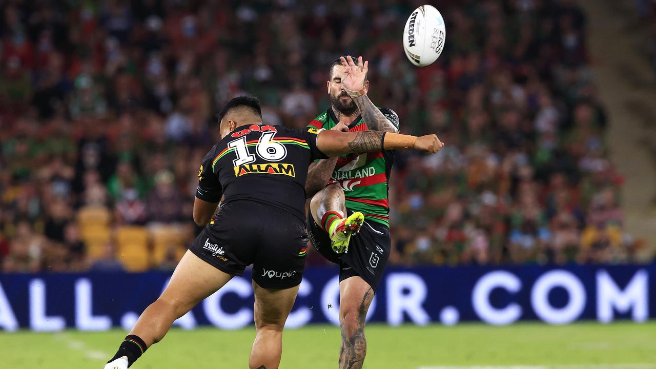 Gus Gould wasn’t happy with the interpretation of Spencer Leniu’s tackle on Adam Reynolds. Photo: Adam Head