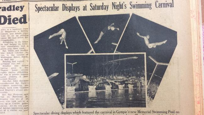Display at swimming carnival night display in December 6, 1960.