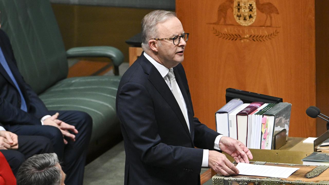 Prime Minister Anthony Albanese led a condolence motion after the death of senator Linda White. Picture: NCA NewsWire / Martin Ollman