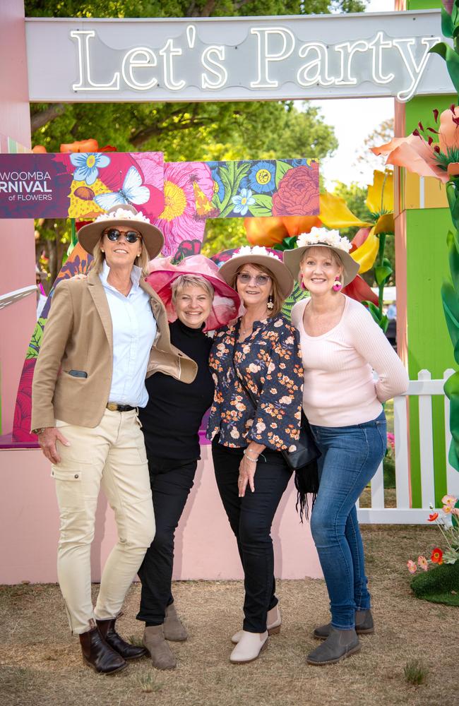 Sunshine Coast visitors (from left) Janey Mac, Wendy Beaulieu, Melli Van and Sandra Cooke at the Toowoomba Carnival of Flowers Festival of Food and Wine, Sunday, September 15, 2024. Picture: Bev Lacey