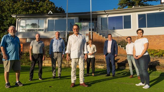 Marrickville Golf Club personnel, Inner West Council staff and councillors outside the club after the lease signing on April 5. Picture: Nick Langley