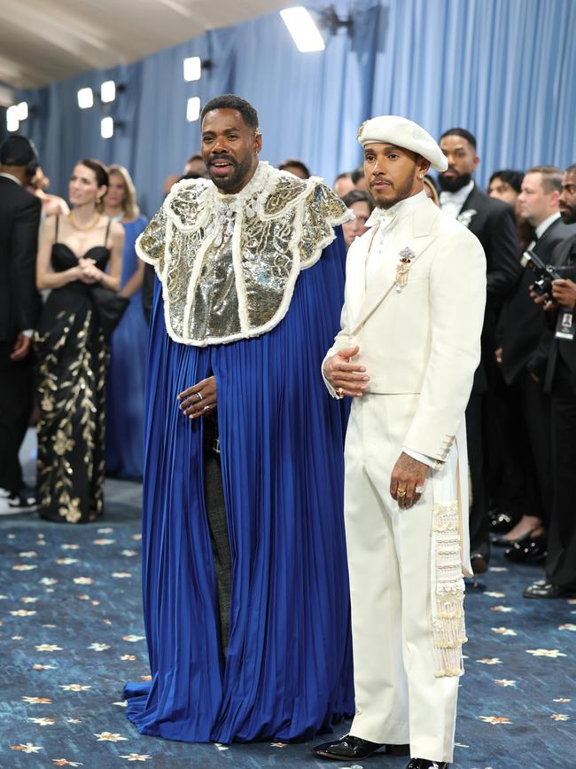 Colman Domingo and Lewis Hamilton, Met Gala Co-Chairs, attend the 2025 Met Gala Celebrating 
