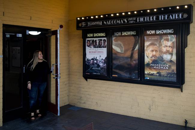 Jade Griffiths, 24, owner of Narooma Kinema, a classic art deco cinema in Narooma, NSW. Picture by Sean Davey.