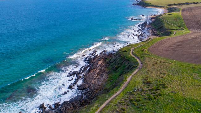 The stunning Heysen Trail with views of Petrel Cove, Encounter Bay. Picture: Jesse Ehlers