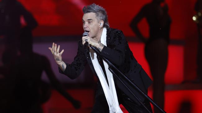 Robbie Williams performed for crowds at Sydney’s Allianz Stadium. Picture: Jonathan Ng