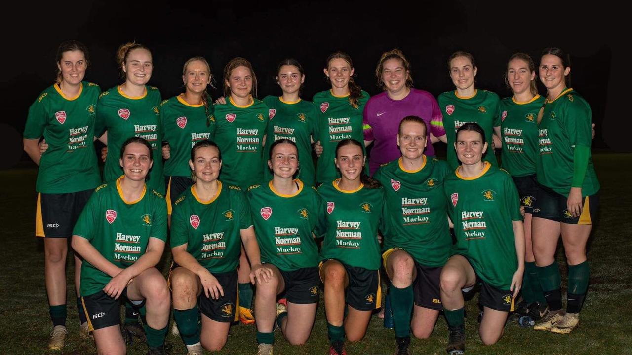 The Mackay Lions women's team prepare for a match in August, 2024. Picture: Supplied.