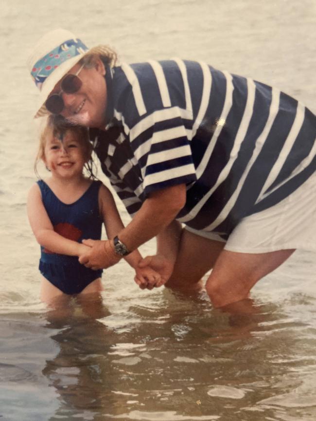 Alexandra Tapp and her grandmother Beverley Tout in the early 1990s.