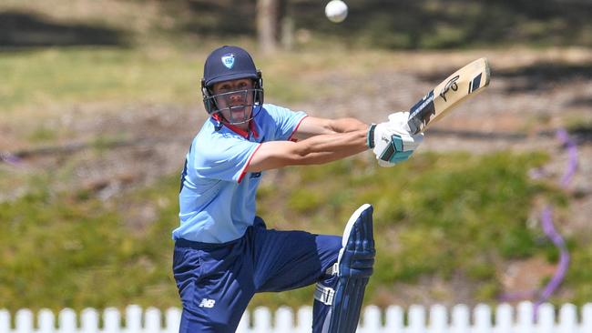 NSW Metro batter Ryan Hicks during the grand final at Karen Rolton Oval 22 December, 2022, Cricket Australia U19 Male National Championships 2022-23.Picture: Cricket Australia.