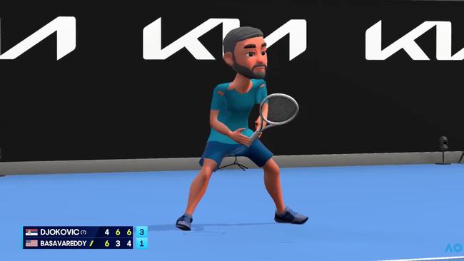 Novak Djokovic was looking a little different when fans tuned in to his first round match on YouTube. Image: Australian Open YouTube