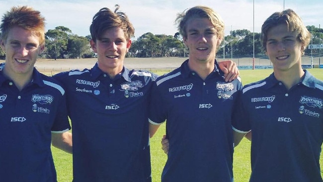 South Adelaide and Christies Beach product Jason Horne-Francis (middle, right) as a youngster at the Panthers. Picture: South Adelaide Football Club