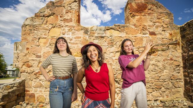 Musicians Miah Alpin, Nadira Farid and Erin Sherlock performed at last year’s Clarence Jazz Festival. Picture: Richard Jupe