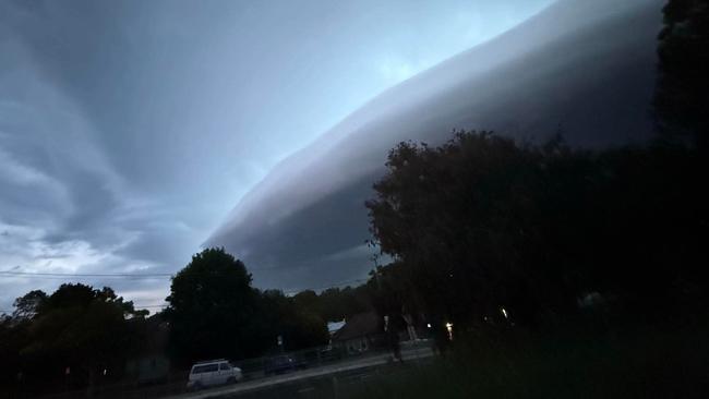 A storm rolls into Newcastle on Wednesday. Picture: Cintta Brodbeck