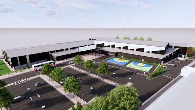 Render of the proposed $43.6m Northern Suburbs Community Recreation hub at 316-320 Invermay Rd, Mowbray. Picture: City of Launceston/ All Urban Planning