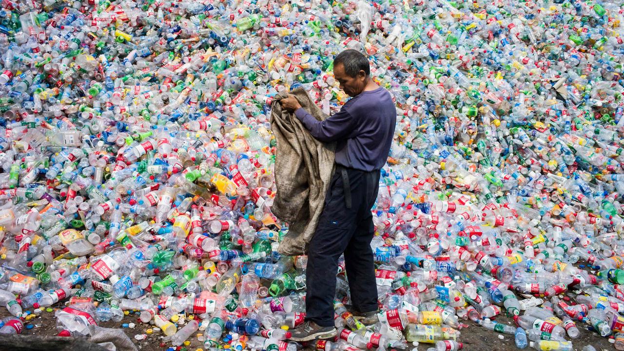 More than eight million tons of plastic, including plastic water bottles, are dumped into the world's oceans every year. Picture: AFP