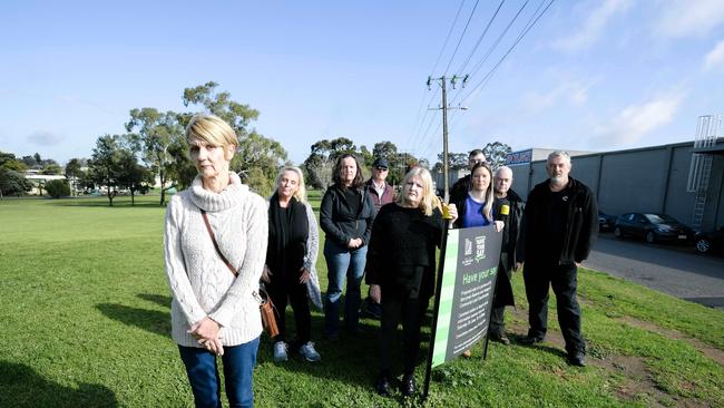 Nadine Bubner, with other Modbury North residents, called on Tea Tree Gully council last year to not sell part of Sir Frank Berryman Reserve for a shopping centre extension. Picture: AAP/Morgan Sette.