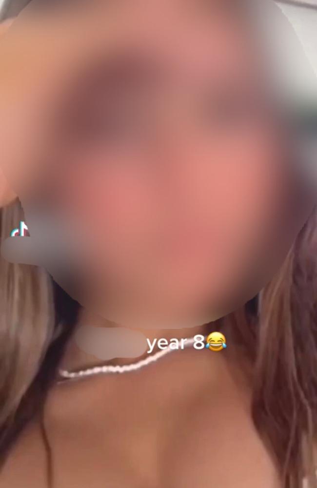 A screenshot from one of the accounts branding students "ugly". The video started with a photo of the school banner, and then showed screenshots of the student with their first name and grade. The account has since been taken down.