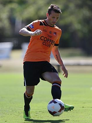 Liam Miller in training for Brisbane Roar. Picture: Peter Wallis