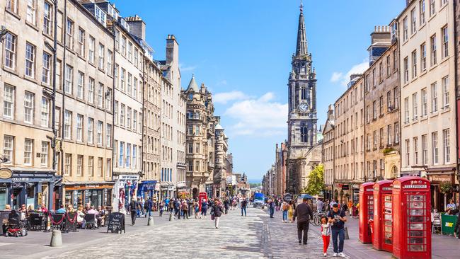 High Street in Edinburgh, the UK's second most visited city.