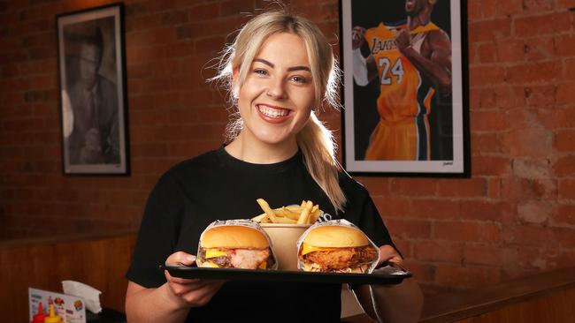 Sorcha Evans co-owner of the new Boss Burger Co in North Hobart. Picture: Nikki Davis-Jones