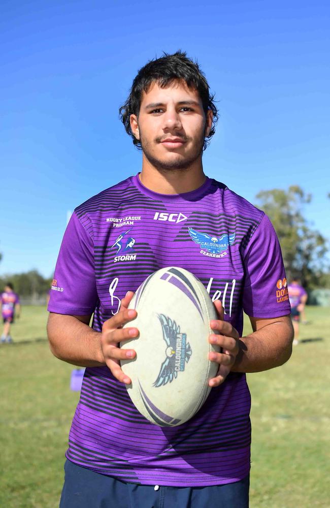 Caloundra State High School rugby league team. Open: Tyrell Hopkins. Picture: Patrick Woods.