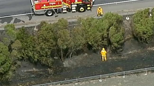 Firefighters have brought the grass fires under control. Picture: 7 News