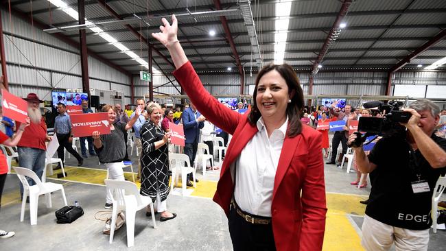 Annastacia Palaszczuk at Labor’s campaign launch in Brisbane on Sunday. Picture: Dan Peled