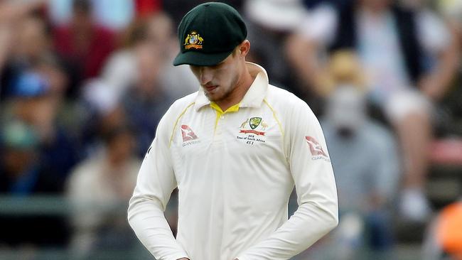 Cameron Bancroft during the sandpaper incident in Cape Town. Picture: Getty Images