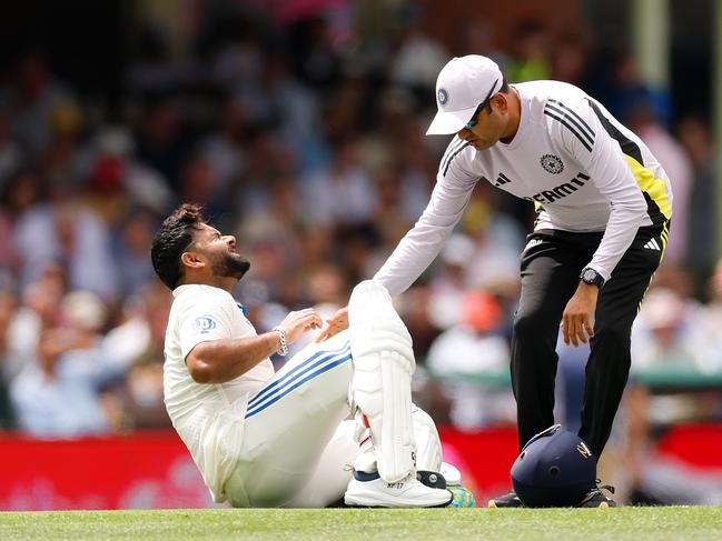 Rishabh Pant wore a stunning amount of blows to the body during his two innings. Picture: Getty