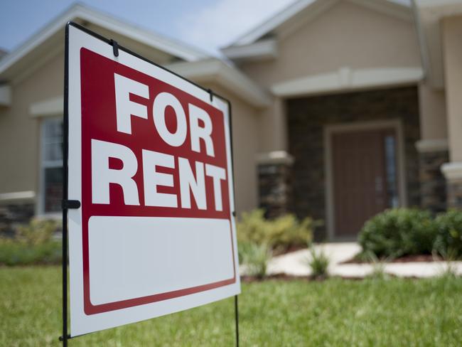 For Rent sign in front of new house