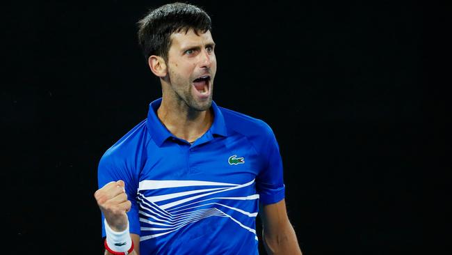 More of this in 2020? Serbia's Novak Djokovic is the overwhelming favourite among our experts. Picture: AFP