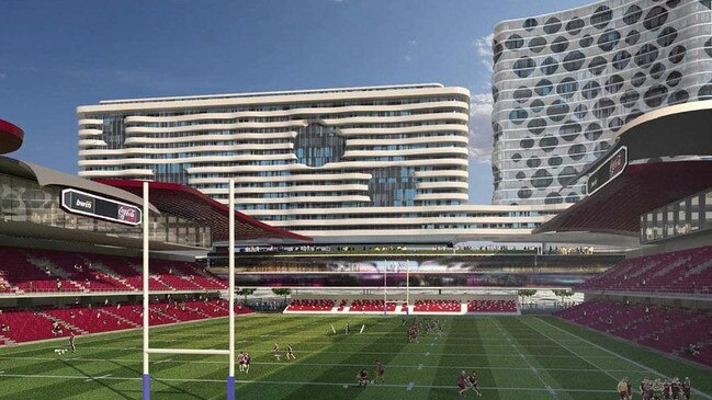 Original artist impressions from 2015 of plans for the Manly Sea Eagles development, which has now been drastically downscaled.