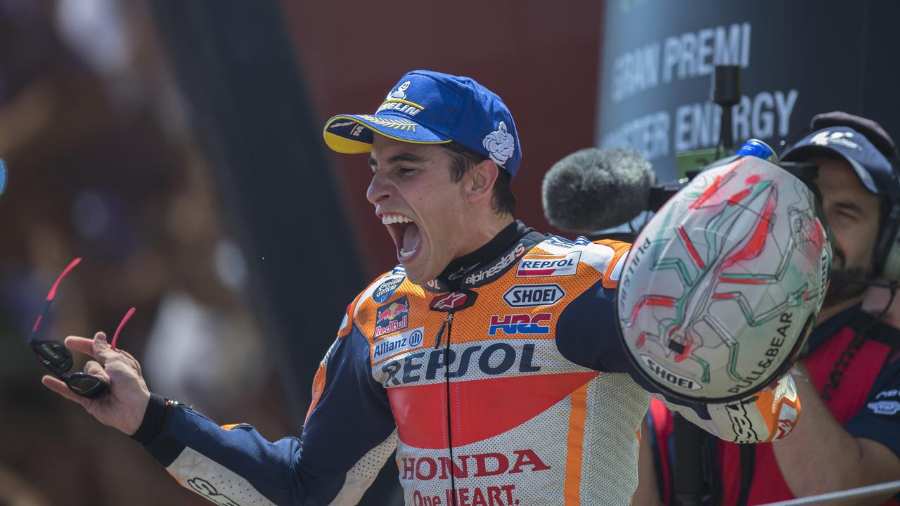 Marc Marquez somehow managed to avoid the carnage of the crash.​