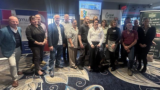 Representatives of sponsoring businesses gather to help launch the 2024 Gympie Business Awards at an RSL breakfast event on Wednesday, June 26, 2024.