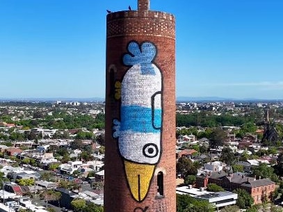 Pam the Bird on the Clifton Hill chimney Picture: Supplied