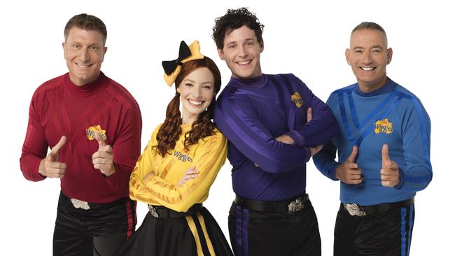 The Wiggles play their newly released song, Social Distancing, performed at their homes and at Wiggles HQ in Bella Vista (Anthony), Ryde (Emma), Bella Vista (Lachy) and Coogee (Simon) for Review’s Isolation Room – a video series starring top musicians and artistic performers recorded at their homes. Picture: supplied.