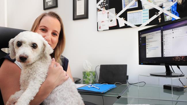 Sarah Korin, who works for Wyndham Destinations, enjoys the flexibility working from home. Photo: Scott Powick Newscorp