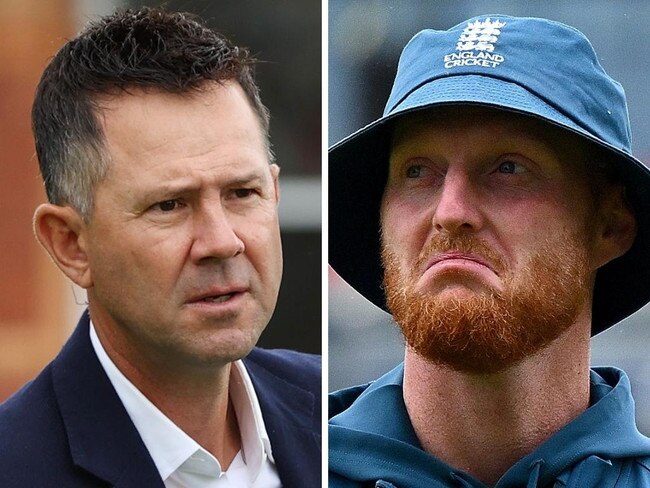 Former Australian Test captain Ricky Ponting and English Test captain Ben Stokes.