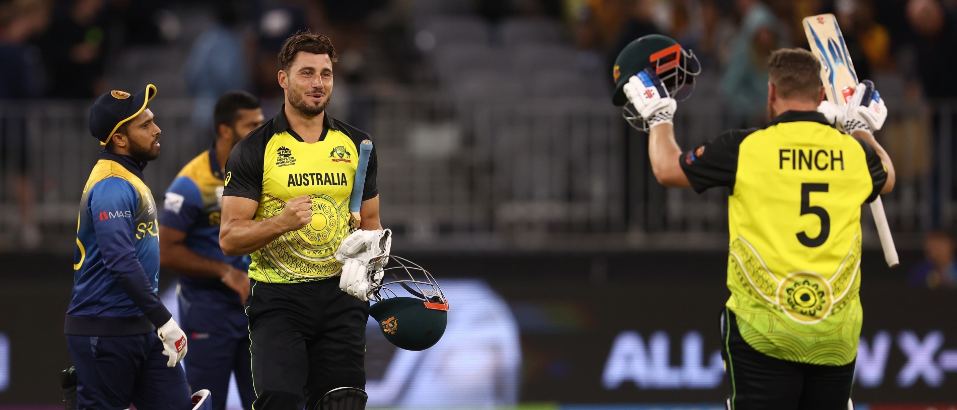 Marcus Stoinis of Australia celebrates. Photo by Paul Kane/Getty Images