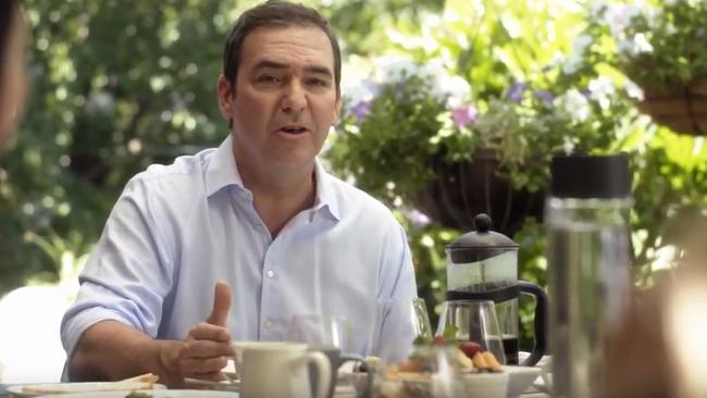 Steven Marshall’s relaxed look in the Liberals’ new TV ads.