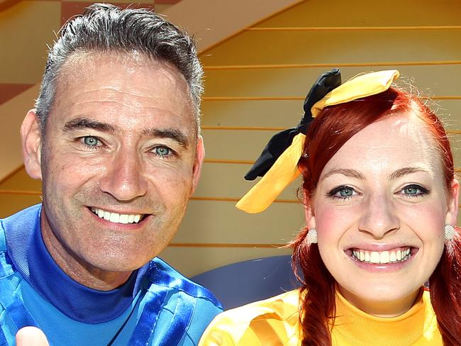 Pictured is the new Wiggles line-up of Anthony Field (Blue), Emma Watkins (yellow), Simon Pryce (red) and Lachlan Gillespie (purple) who will make the first performance together at Dreamworld in January