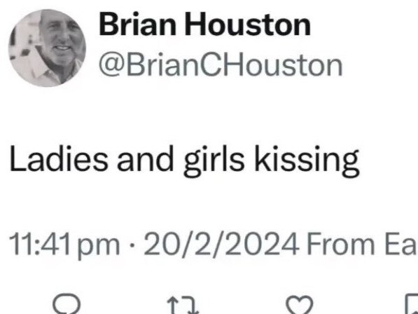 The account linked to Hillsong founder Brian Houston posted this message.