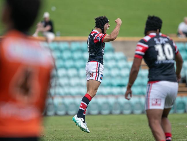 Toby Rodwell celebrates after kicking the winning field goal. Picture: Julian Andrews