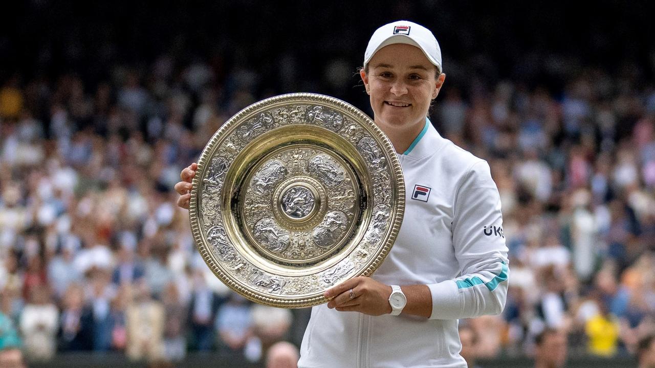 Ash Barty won Wimbledon last year but wasn’t invested in the 2022 edition. (Photo by AELTC/Jed Leicester / AFP)