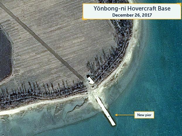 North Korea hovercraft bases - satellite imagery. Picture: Airbus/CSIS/BeyondParallel.org