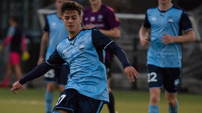 Marco Tilio in action for the Sky Blues. Pic: Jaime Castaneda