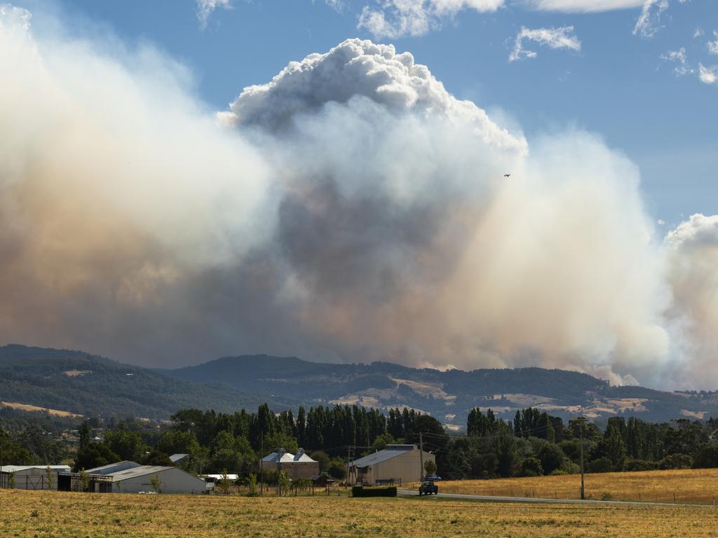 January 2019 Tasmanian Bushfires. at Glen Huon where a water-bombing Boeing 737 was in action. Reader’s picture: NICK MONK